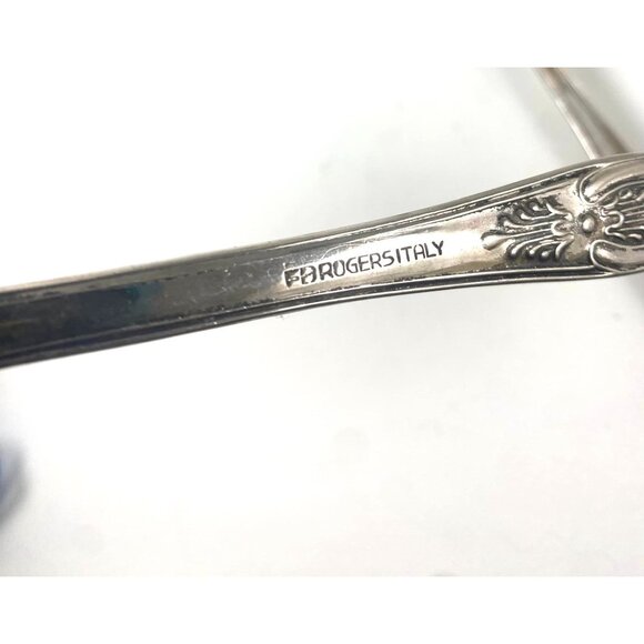 Vintage SilverPlated Salad Serving Set Floral Design Sheffield England and Roger - Picture 5 of 5